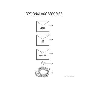 Optional Accessories Diagram and Parts List for NS16A42SA500A  General Electric Air Conditioner