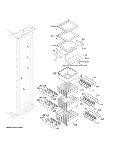 Part Location Diagram of WR13X39527 GE ICEMAKER COVER 36