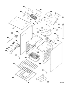 BODY PARTS Diagram and Parts List for JCAP765GM1SS  General Electric Range