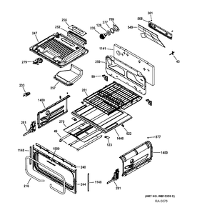 UPPER OVEN Diagram and Parts List for PCGS950SEF1SS  General Electric Range