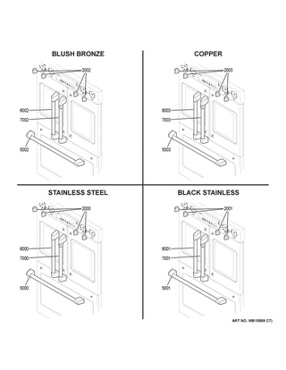 Cafe Customization Diagram and Parts List for CTD90FP3M1D1  General Electric Range
