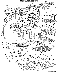 Cabinet Parts Diagram and Parts List for TBX23DHC  General Electric Refrigerator