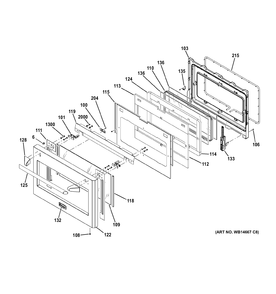 DOOR Diagram and Parts List for ZDP366NP1GS  General Electric Range