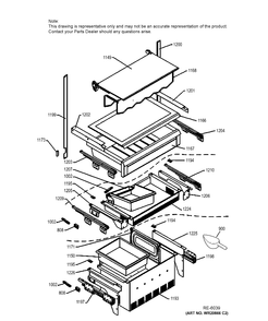 SHELVES Diagram and Parts List for ZIC30GNDAII  General Electric Refrigerator
