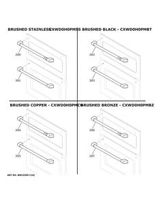 Cafe Customization Diagram and Parts List for CTD70DP2N2S1  General Electric Wall Oven