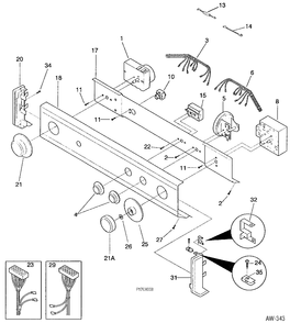 CONTROL PANEL Diagram and Parts List for WSM27TCAWWB  General Electric Washer