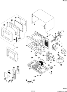 TOTAL ASSEMBLY Diagram and Parts List for JE1045WBC001  General Electric Microwave