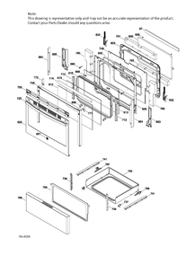 DOOR & DRAWER PARTS Diagram and Parts List for JCB635SJ1SS  General Electric Range