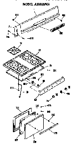 Backsplash/cooktop/door Assembly Diagram and Parts List for JLBS03PK4  General Electric Range
