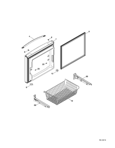 FZ DOOR Diagram and Parts List for GDR20DTEARBB  General Electric Refrigerator