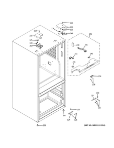 Case Parts Diagram and Parts List for GNE21FSKNFSS  General Electric Refrigerator