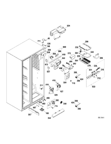 FF SECTION Diagram and Parts List for GSR23YBTASS  General Electric Refrigerator