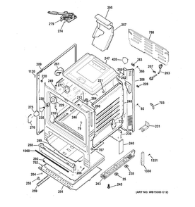 Body Parts Diagram and Parts List for JGB450DEF3BB  General Electric Range