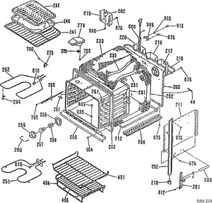 OVEN BODY Diagram and Parts List for CSS2780S-1  General Electric Range