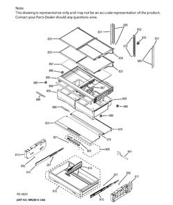 FF SHELVES Diagram and Parts List for PYE22PMKBES  General Electric Refrigerator