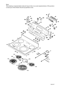 Part Location Diagram of WS01L00490 GE VENT Assembly - WB38M104