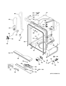 BODY PARTS Diagram and Parts List for GDF520PGJ4CC  General Electric Dishwasher