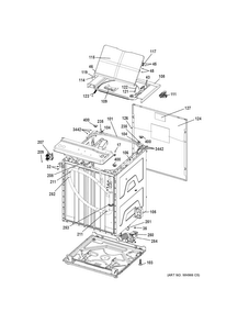 Cabinet Diagram and Parts List for GUD27ESSJ0WW  General Electric Washer Dryer Combo