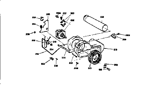 Blower And Drive Asm. Diagram and Parts List for DWXQ473T0WW  General Electric Dryer