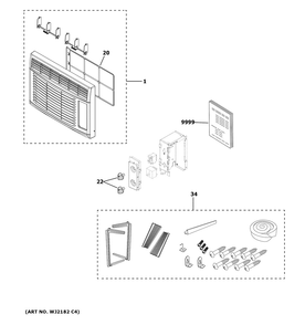 Room Air Conditioner Diagram and Parts List for AHV05LZW1  General Electric Air Conditioner