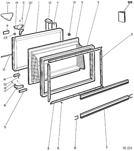 FREEZER DOOR Diagram and Parts List for 34710-7  General Electric Refrigerator
