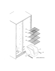 Freezer Shelves Diagram and Parts List for GSH25JGDDWW  General Electric Refrigerator