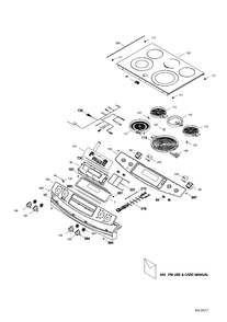 CONTROL PANEL & COOKTOP Diagram and Parts List for JCS630DF1BB  General Electric Range