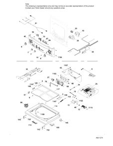 LID AND CONTROLS Diagram and Parts List for GUD27ESMJ1WW  General Electric Dryer