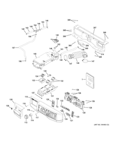Controls & Dispenser Diagram and Parts List for GFW490RSK0WW  General Electric Washer