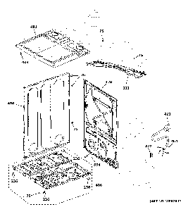 Cabinet And Top Panel Diagram and Parts List for VTD52GASR0WB  General Electric Dryer