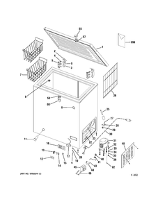FREEZER Diagram and Parts List for FCM7SUAWWC  General Electric Freezer