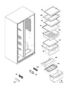 FF SHELVES Diagram and Parts List for PIR23MGTABV  General Electric Refrigerator
