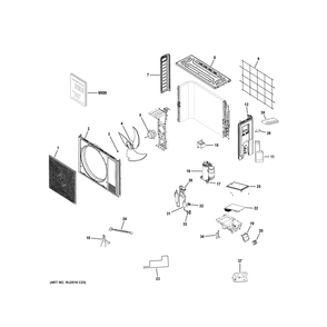 Room Air Conditioner Diagram and Parts List for 1H18HN2DAB1  General Electric Air Conditioner
