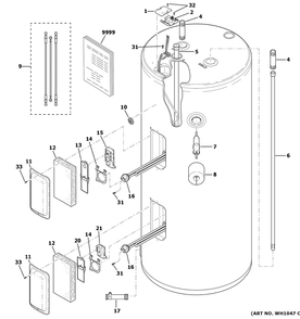 Part Location Diagram of WS06X21924 GE DRAIN VALVE