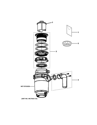 Disposer Diagram and Parts List for GFB760N  General Electric Food Waste Disposer
