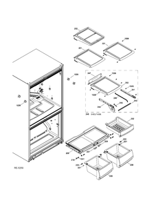 Part Location Diagram of WR01L02495 GE HINGE TOP & PIN Assembly