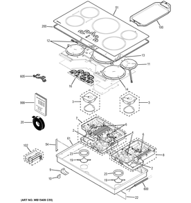 Part Location Diagram of WB27X42366 GE DISPLAY BOARD ASSEMBLY