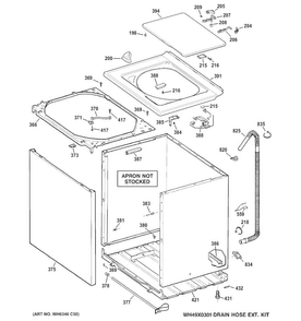 Cabinet, Cover & Front Panel Diagram and Parts List for HSWP1000M4WW  Hotpoint Washer