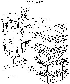 Fresh Food Section Diagram and Parts List for TFE22RNA  General Electric Refrigerator
