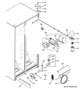 Fresh Food Section Diagram and Parts List for GSE22ETHDWW  General Electric Refrigerator