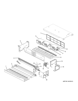 Room Air Conditioner Diagram and Parts List for MVAD018MV2AA  General Electric Air Conditioner