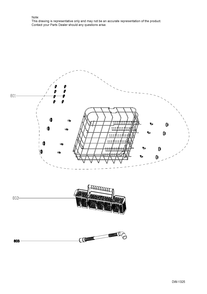 LOWER RACK ASM Diagram and Parts List for GDT650SMJ2ES  General Electric Dishwasher