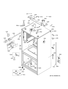 Case Parts Diagram and Parts List for GWE23GMNIES  General Electric Refrigerator