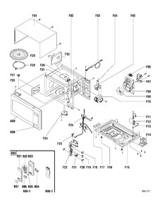 MICROWAVE Diagram and Parts List for JE2160SFC01  General Electric Microwave