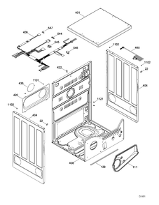 CABINET Diagram and Parts List for PCKS443EB3WW  General Electric Dryer