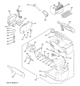 ICE MAKER & DISPENSER Diagram and Parts List for PZS23KSECFSS  General Electric Refrigerator