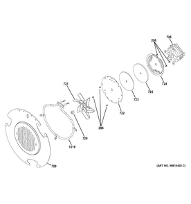 Convection Fan Diagram and Parts List for P2B940SEJ2SS  General Electric Range