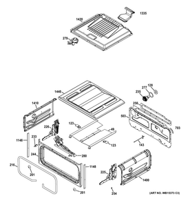Upper Oven Diagram and Parts List for JGB850DEF2WW  General Electric Range
