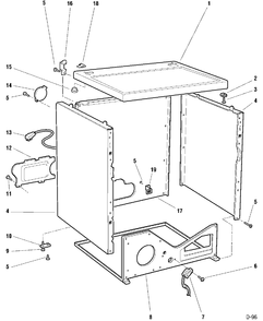 CABINET Diagram and Parts List for GDG8500R*119  General Electric Dryer