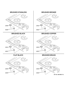 Cafe Customization Diagram and Parts List for CGP95302M2S1  General Electric Range